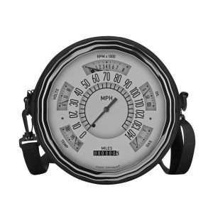 Round BAG "Tachimetro", Strong Tiny crossbody Purse convertible into a Backpack