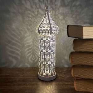 White Wrought Iron Lanterns / Vintage Moroccan style iron decorative lamp - L
