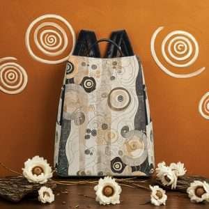 Anti-Theft Backpack, Travel Daypack in synthetic leather / Boho