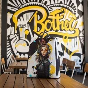 Anti-Theft Backpack, Travel Daypack in synthetic leather / Future Girl