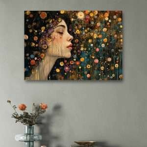 Flora / Print on Canvas, Premium Polycotton Canvas 60"x40", High Quality Home Decor