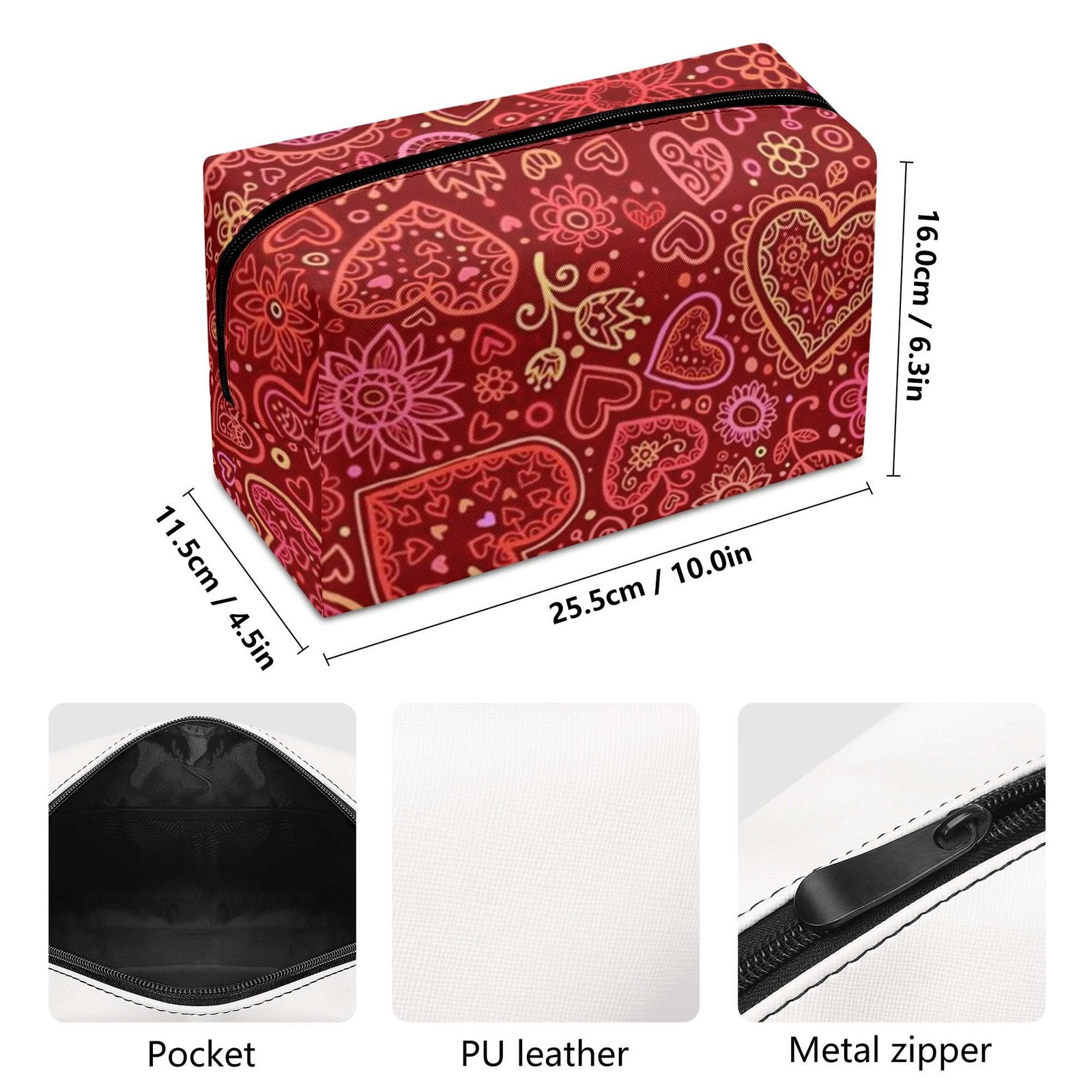 PU Leather Case / Red Hearts 7 PU Leather Case / Red Hearts - Image 7