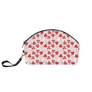 PU Leather Purse / White Hearts