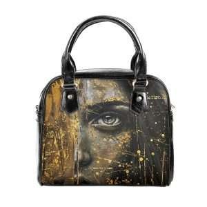 PU Leather Shoulder Handbag / Gold Eye