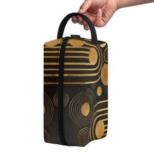 Organizer Purse, PU Leather Multipurpose Case / Black Gold