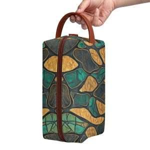 Organizer Purse, PU Leather Multipurpose Case / Golden Green