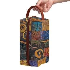 Organizer Purse, PU Leather Multipurpose Case / Tiles