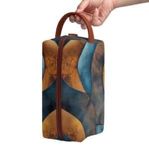 Organizer Purse, PU Leather Multipurpose Case / Blue Brown