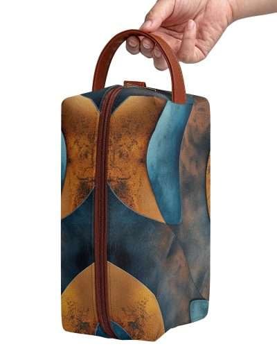 Organizer Purse, PU Leather Multipurpose Case / Blue Brown