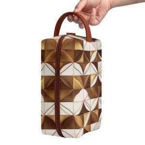 Organizer Purse, PU Leather Multipurpose Case / White Brown