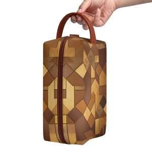 Organizer Purse, PU Leather Multipurpose Case / Gold Beige