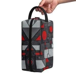 Organizer Purse, PU Leather Multipurpose Case / Grey Black