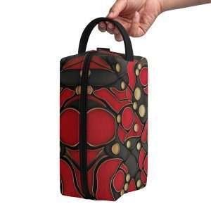 Organizer Purse, PU Leather Multipurpose Case / Red Black