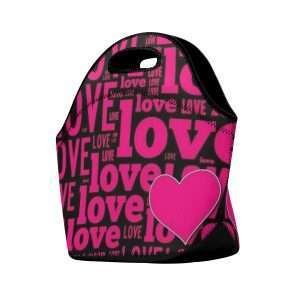 Mini Lunch Bag, Neoprene Lunch Box / Love