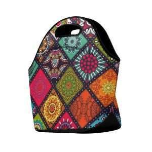 Mini Lunch Bag, Neoprene Lunch Box / Tiles