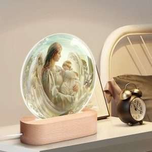 Acrylic Round Lamp Night, Light Home Decor / Guardian Angel 3