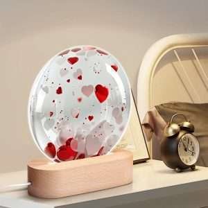 Acrylic Round Lamp Night, Light Home Decor / Love