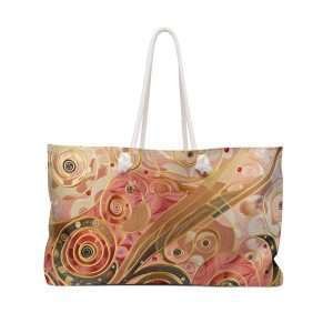 Weekender Bag, Large Shopping Bag, Tourist Trip Style Bag / Pink 3