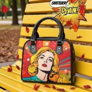 PU Leather Shoulder Handbag / Pop Art 4