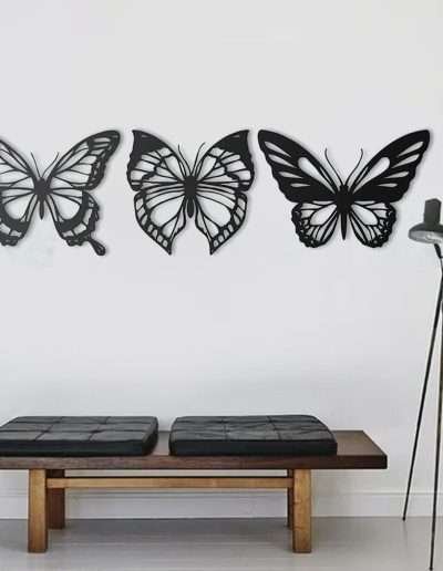 Metal Art - Butterflies (3 pcs) , Wall Decor Hanging Iron Art