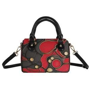 Red / Mini Boston Bag in synthetic leather (Black)
