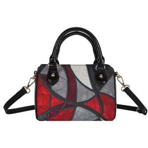 Grey / Mini Boston Bag in synthetic leather (Black)