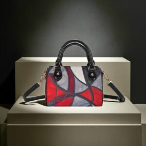 Grey / Mini Boston Bag in synthetic leather (Black)