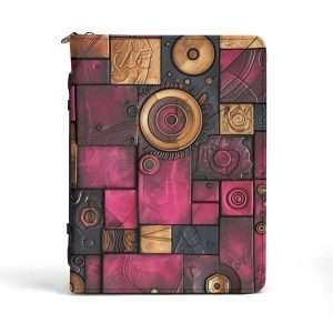 Pink Bronze Squares / Mini Briefcase Document Organizer