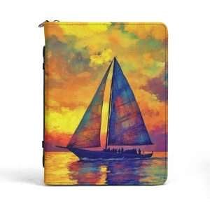 Sailboat Trip / Travel Diary Briefcase with internal pockets