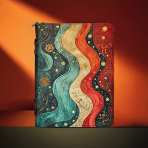 Rainbow Waves / Briefcase with internal pockets