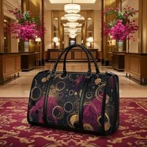 Purple / Foldable Travel Bag, Leather Duffle Bag