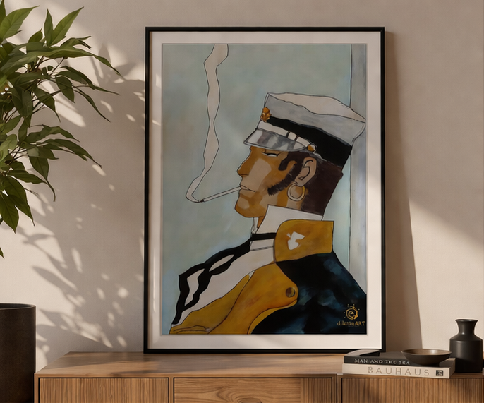 Corto Maltese profile by Dilameart (2010) / Fine Art Paper Print ( 5 Size) 1 Corto Maltese profile by Dilameart (2010) / Fine Art Paper Print ( 5 Size)