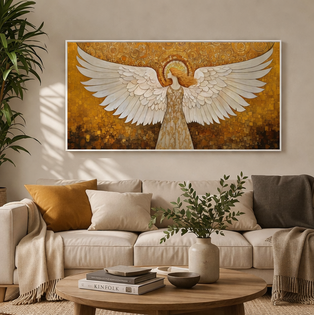 Guardian Angel / Canvas print with wooden frame ( 5 Size ) 3 Guardian Angel / Canvas print with wooden frame ( 5 Size ) - Image 3