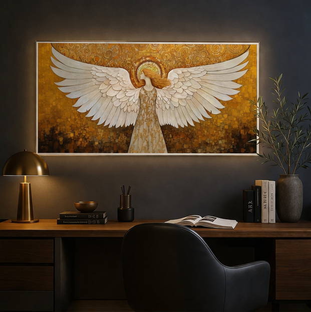 Guardian Angel / Canvas print with wooden frame ( 5 Size ) 1 Guardian Angel / Canvas print with wooden frame ( 5 Size )