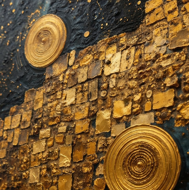 Gold Kiss / Canvas print with wooden frame (5 Size) 4 Gold Kiss / Canvas print with wooden frame (5 Size) - Image 4