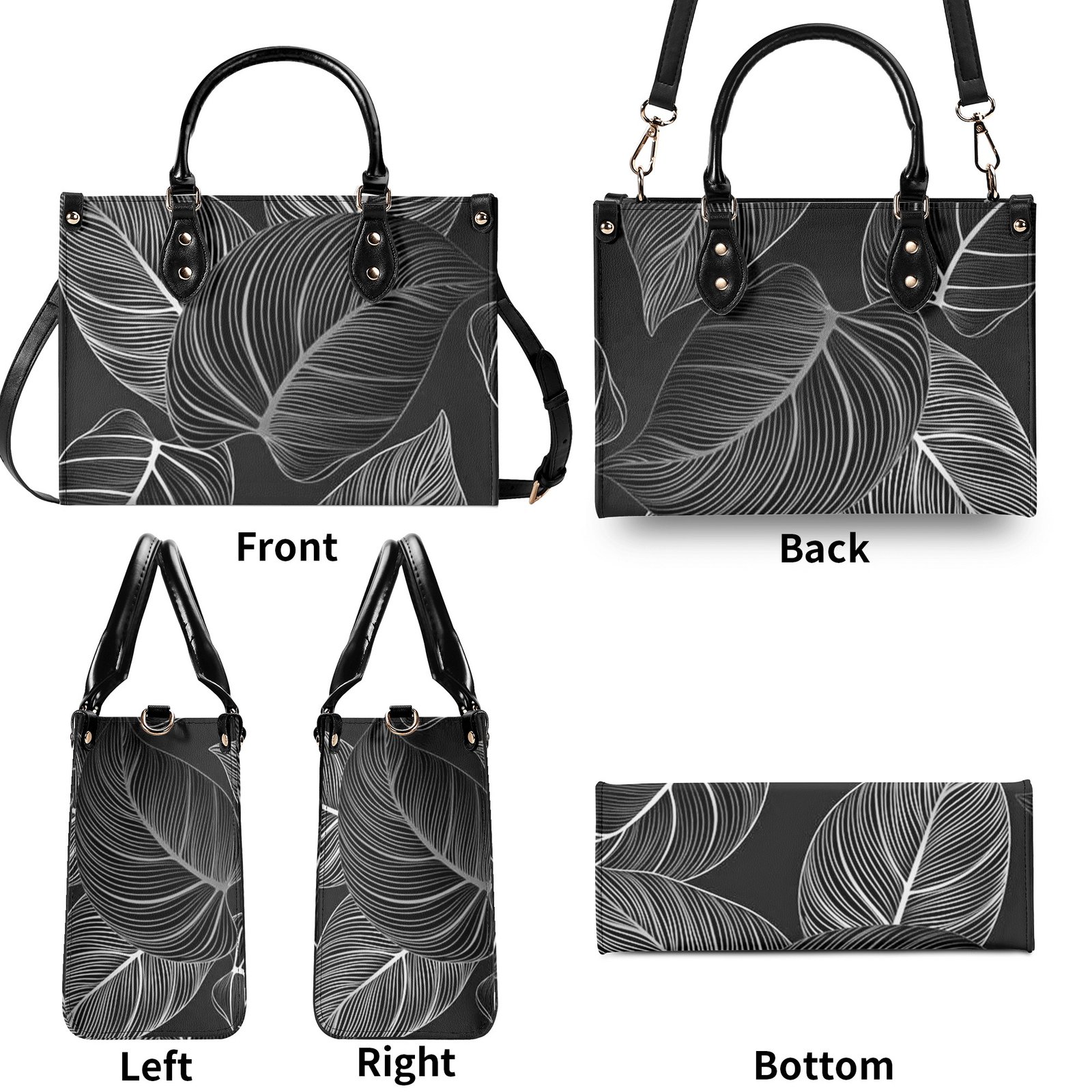 Leaves / Luxury Handbag ( 3 size ) - Image 3