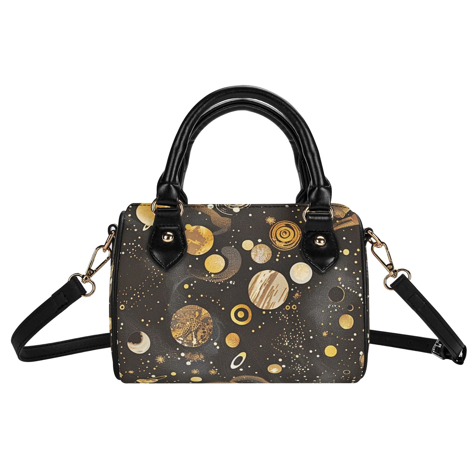 Deep Space / Mini Boston Bag (Beige /Black) - Image 5