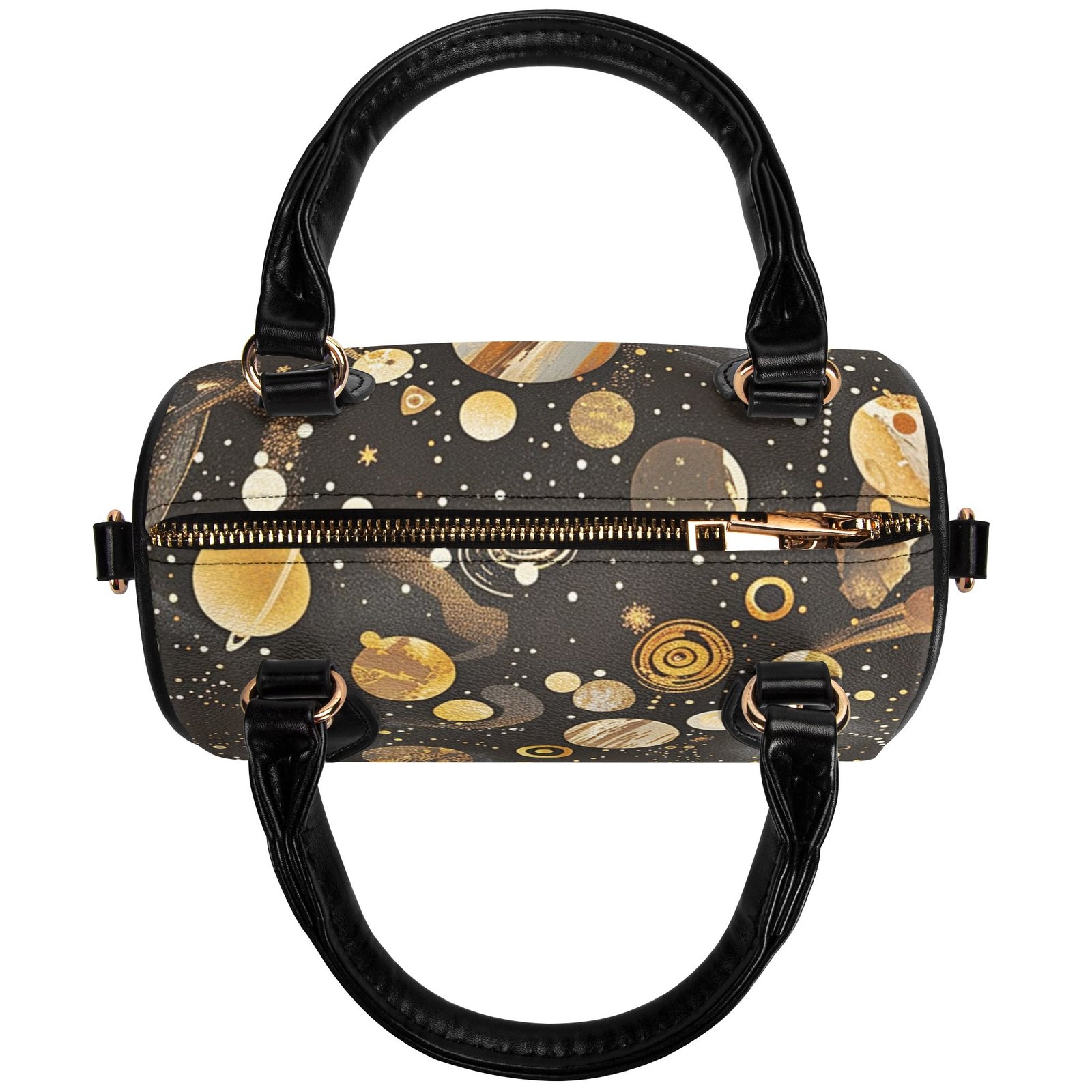 Deep Space / Mini Boston Bag (Beige /Black) - Image 7