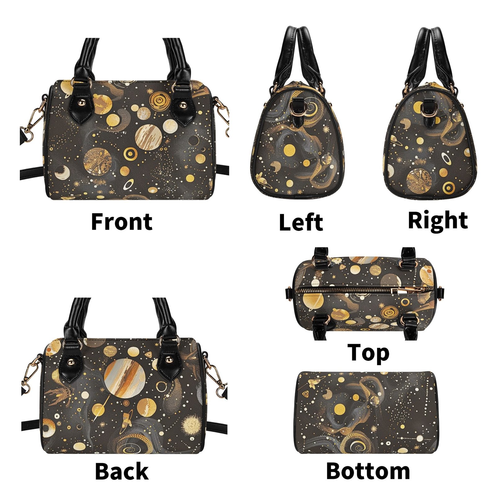 Deep Space / Mini Boston Bag (Beige /Black) - Image 6