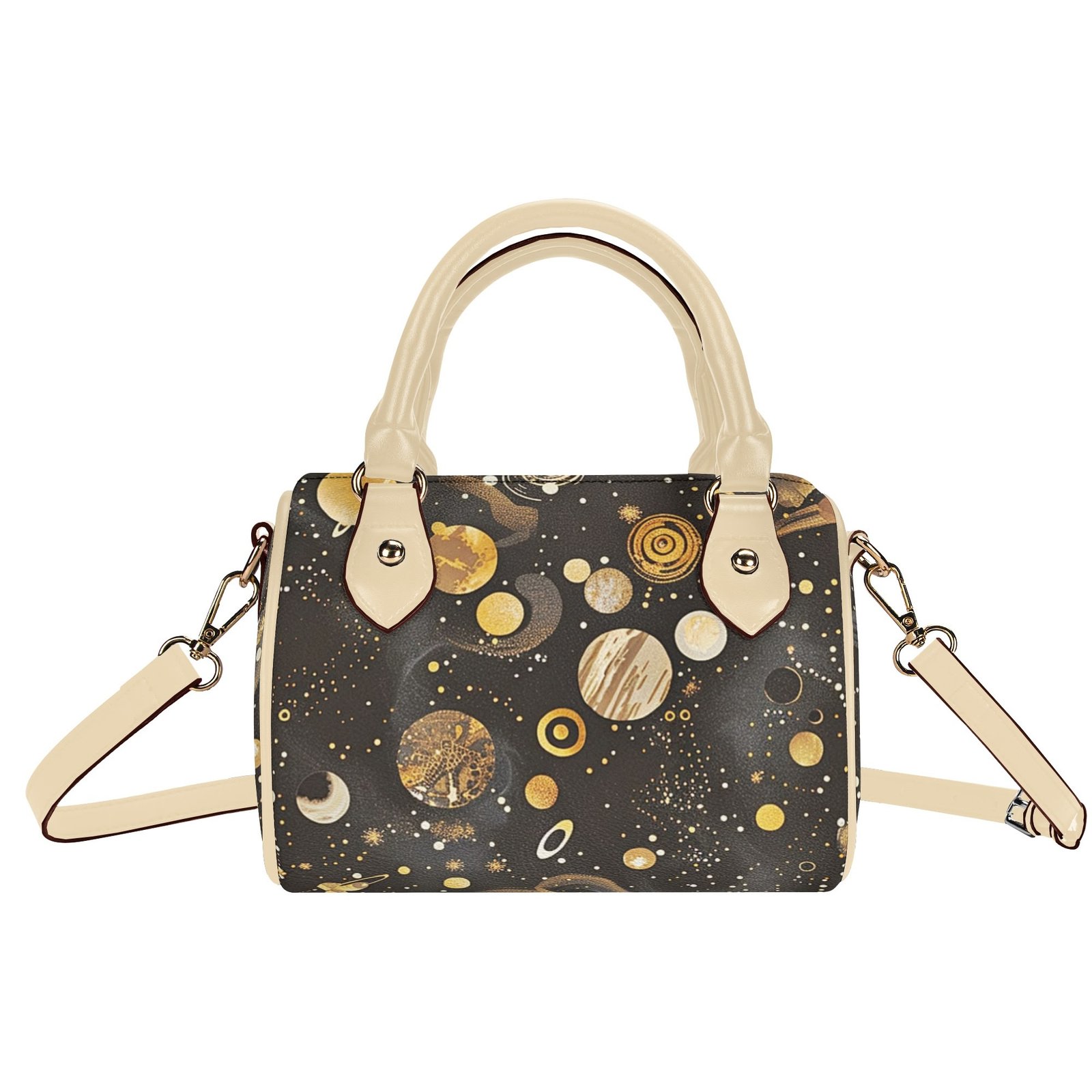 Deep Space / Mini Boston Bag (Beige /Black) - Image 8