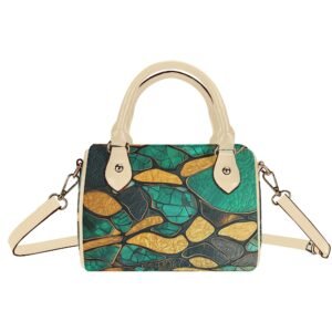 Green / Mini Boston Bag (Beige /Black)
