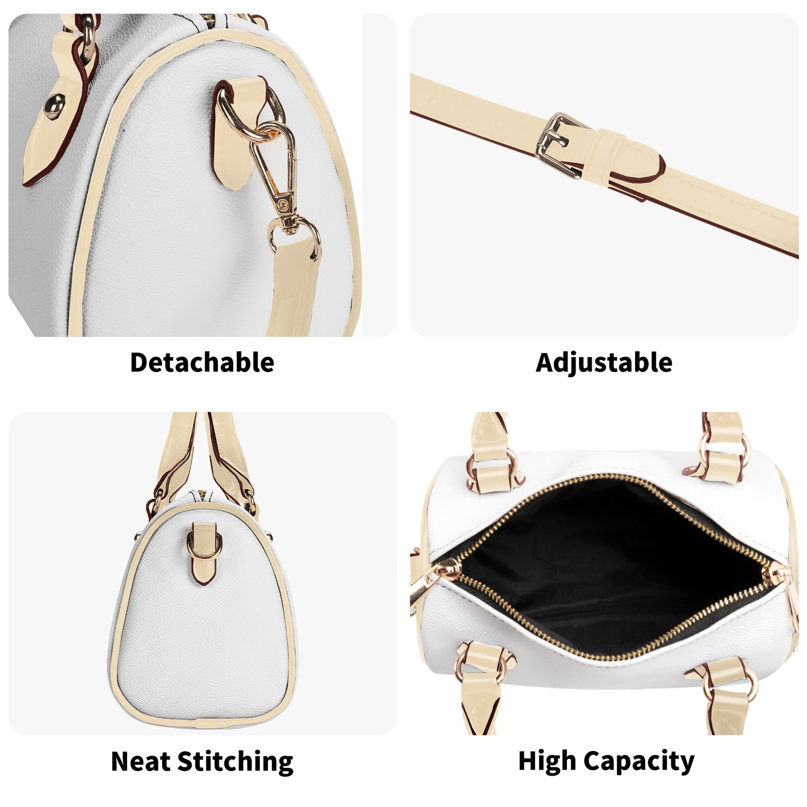 Sandy / Mini Boston Bag (Beige) - Image 6