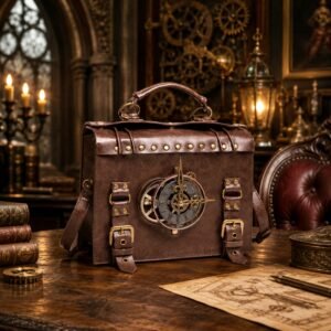Steampunk industrial retro style shoulder bag